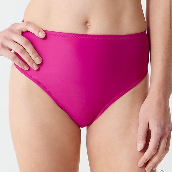J. CREW Hallie High Waist Bikini Radiant Fuchsia *NEW* - Picture 4 of 4
